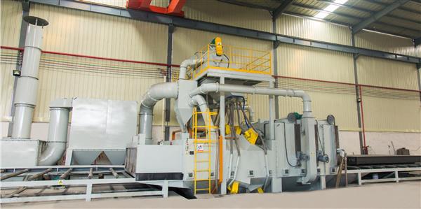Shot blasting machine of electric water heater production line